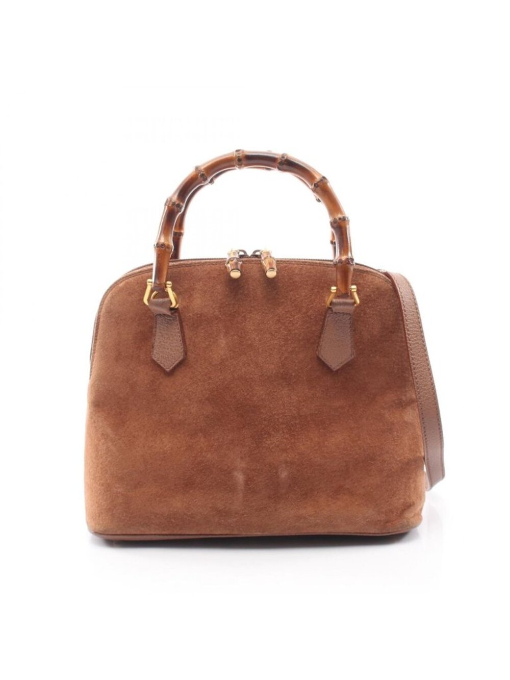 Gucci Handbag Bamboo 2-Way 000 904 Brown Suede Leather Hand